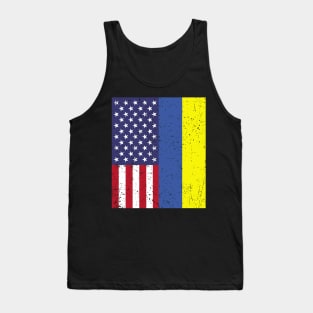 UKRAINIAN ROOTS TSHIRT | Half American Flag | UKRAINE Tank Top